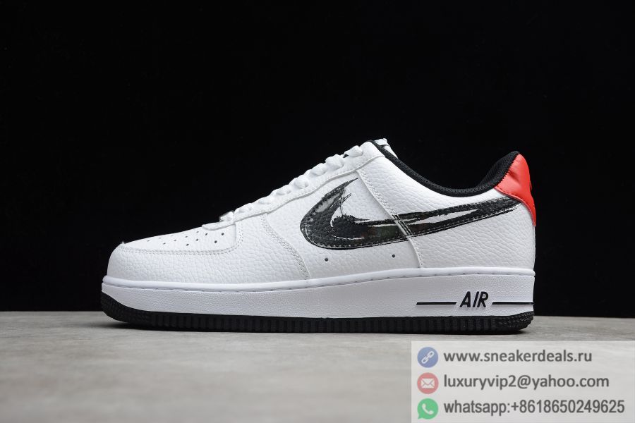 Nike Air Force 1 Low Brushstroke White Black DA4657-100 Men Shoes